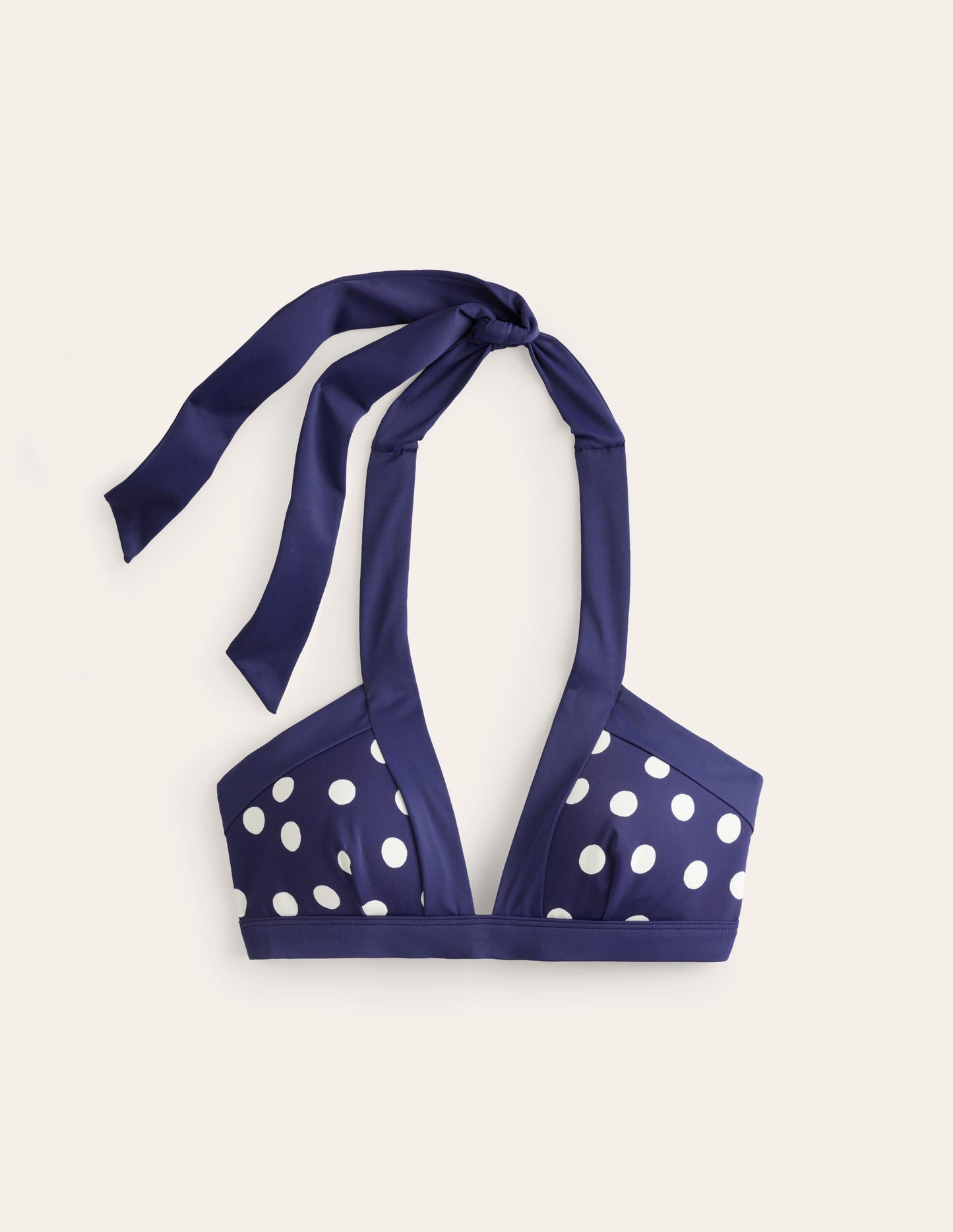 Ithaka Neckholder-Bikinioberteil-Marineblau Punkte