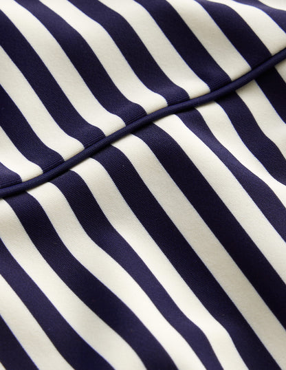 Rhodes Cup-Size Swimsuit-Navy, Ivory Stripe