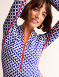 Paspeliertes Raglan-Badetop-Surf the Web, Abgestufte Diamanten