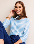 Ella Breton-Shirt mit langen Ärmeln-Helles Blau, Naturweiß Streifen