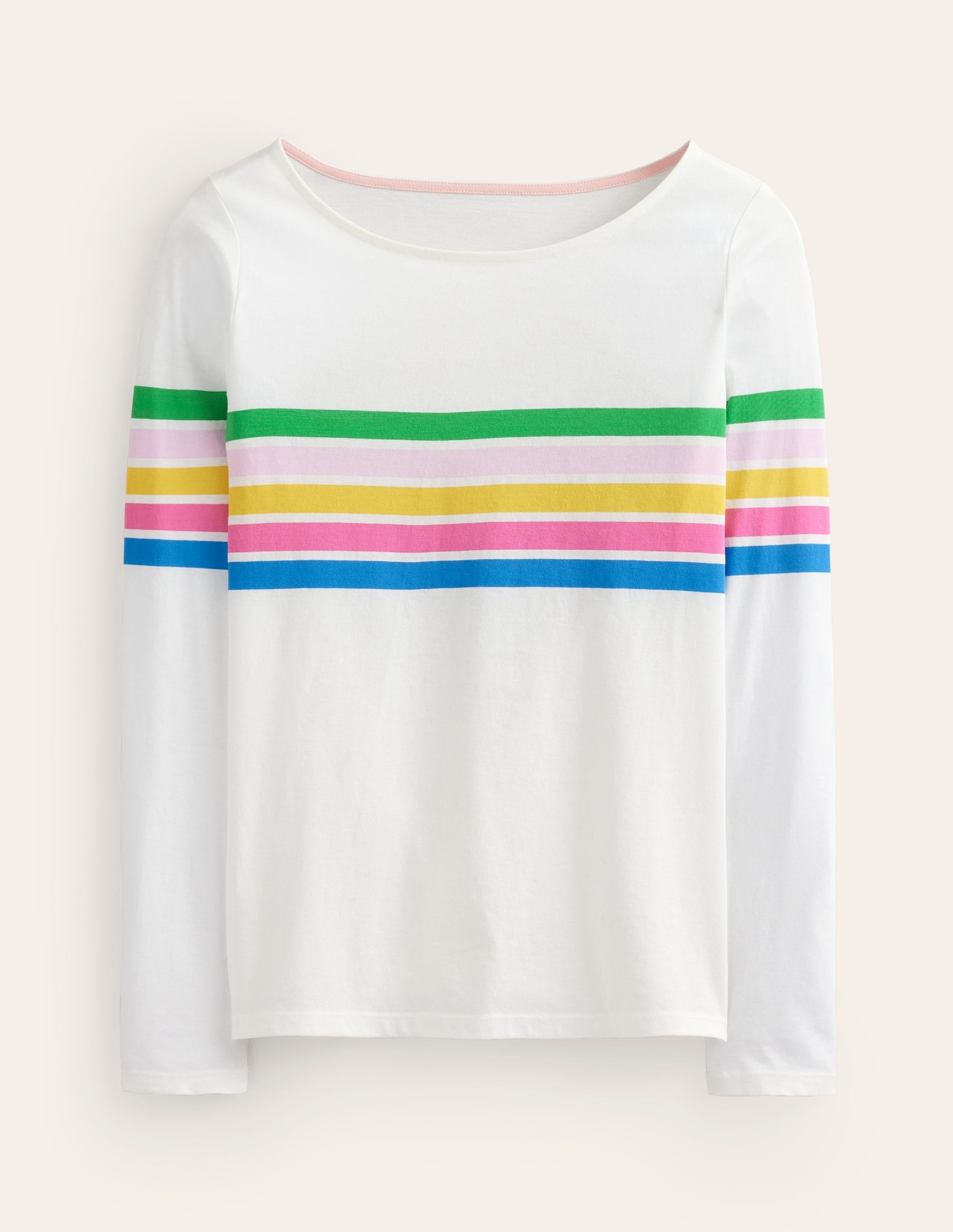 Ella Breton-Shirt mit langen Ärmeln-Naturweiß, Bunter Besatz - Image 6