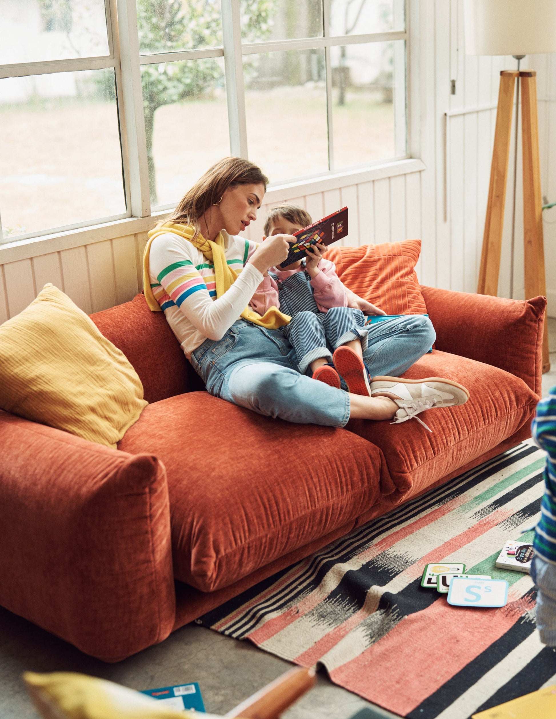 Ella Breton-Shirt mit langen Ärmeln-Naturweiß, Bunter Besatz-5