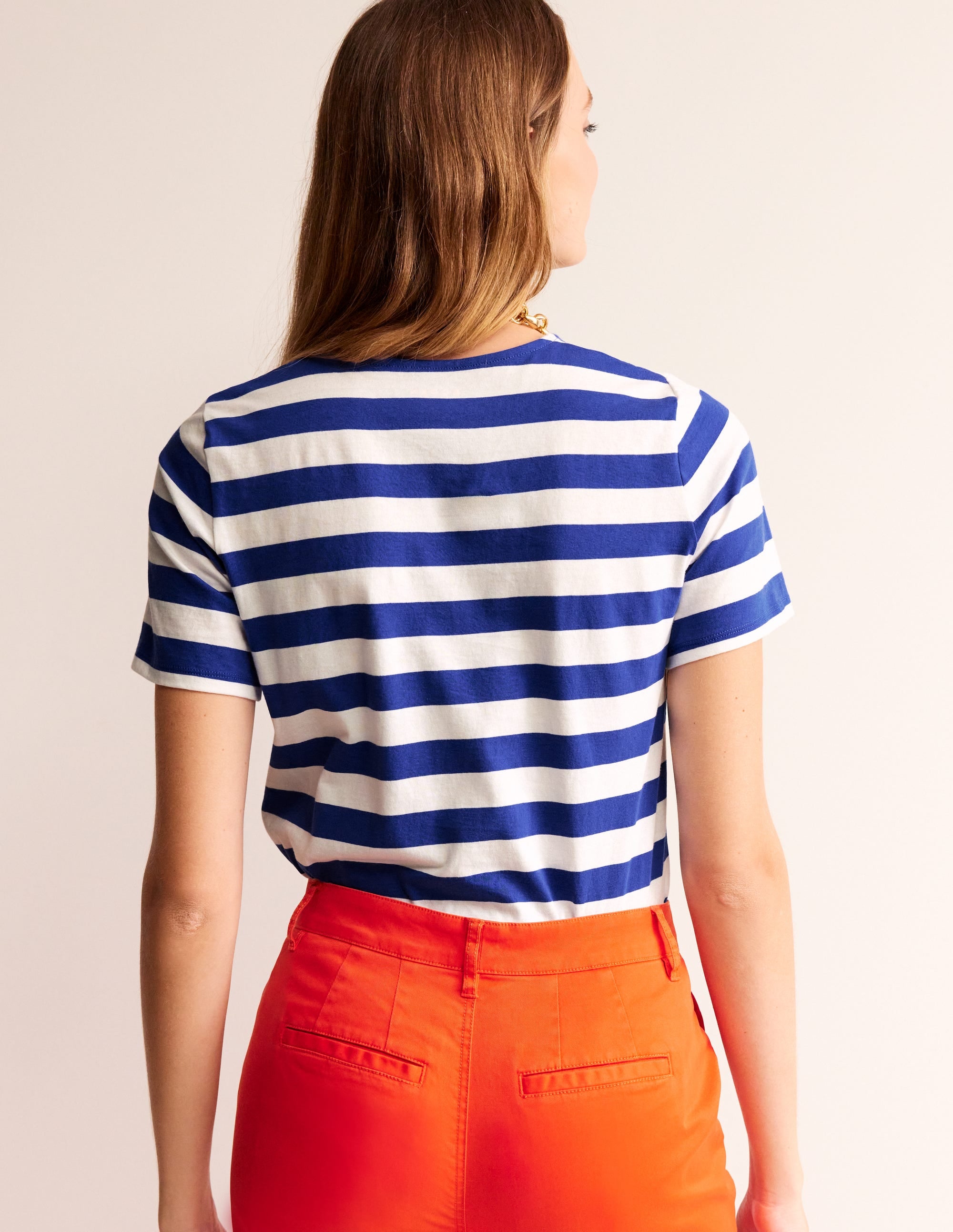 Bea Breton-Shirt mit kurzen Ärmeln-Blau, Naturweiß - Image 3