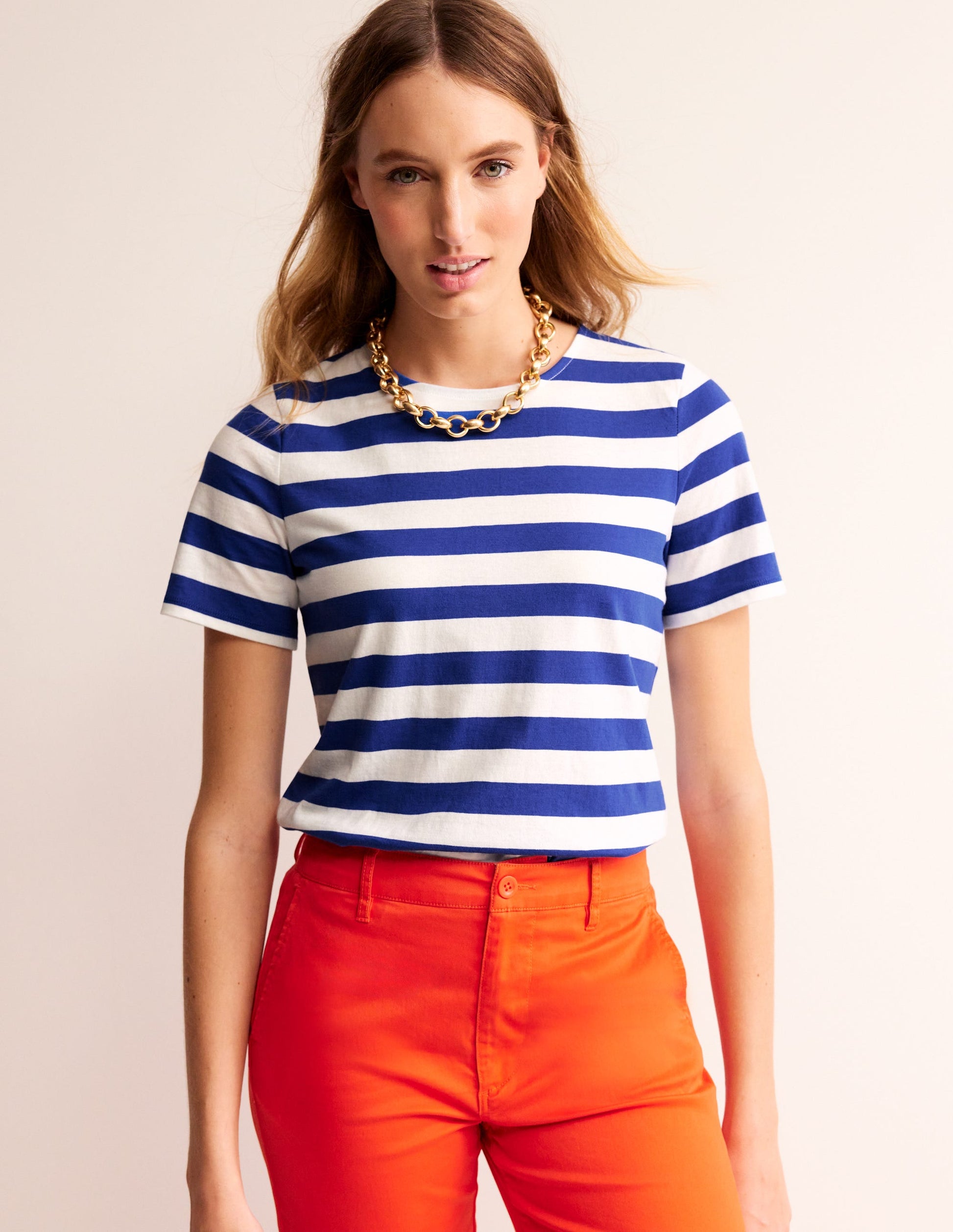 Bea Short Sleeve Breton-Blue, Ivory-4