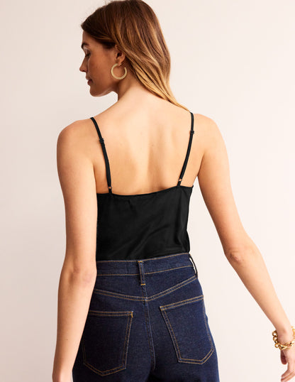 Silk Cami Top-Black