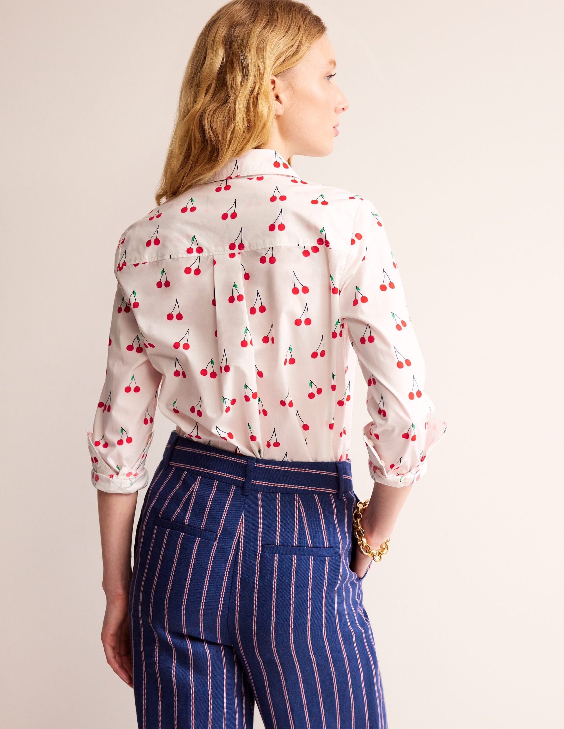 Chemise Sienna en coton-Naturweiß, Kirsche Wein-3