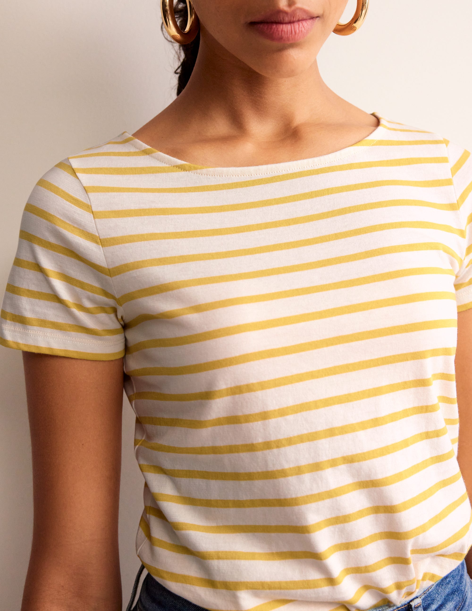 Ella Bretonshirt mit kurzen Ärmeln-Naturweiß, Maracuja - Image 2