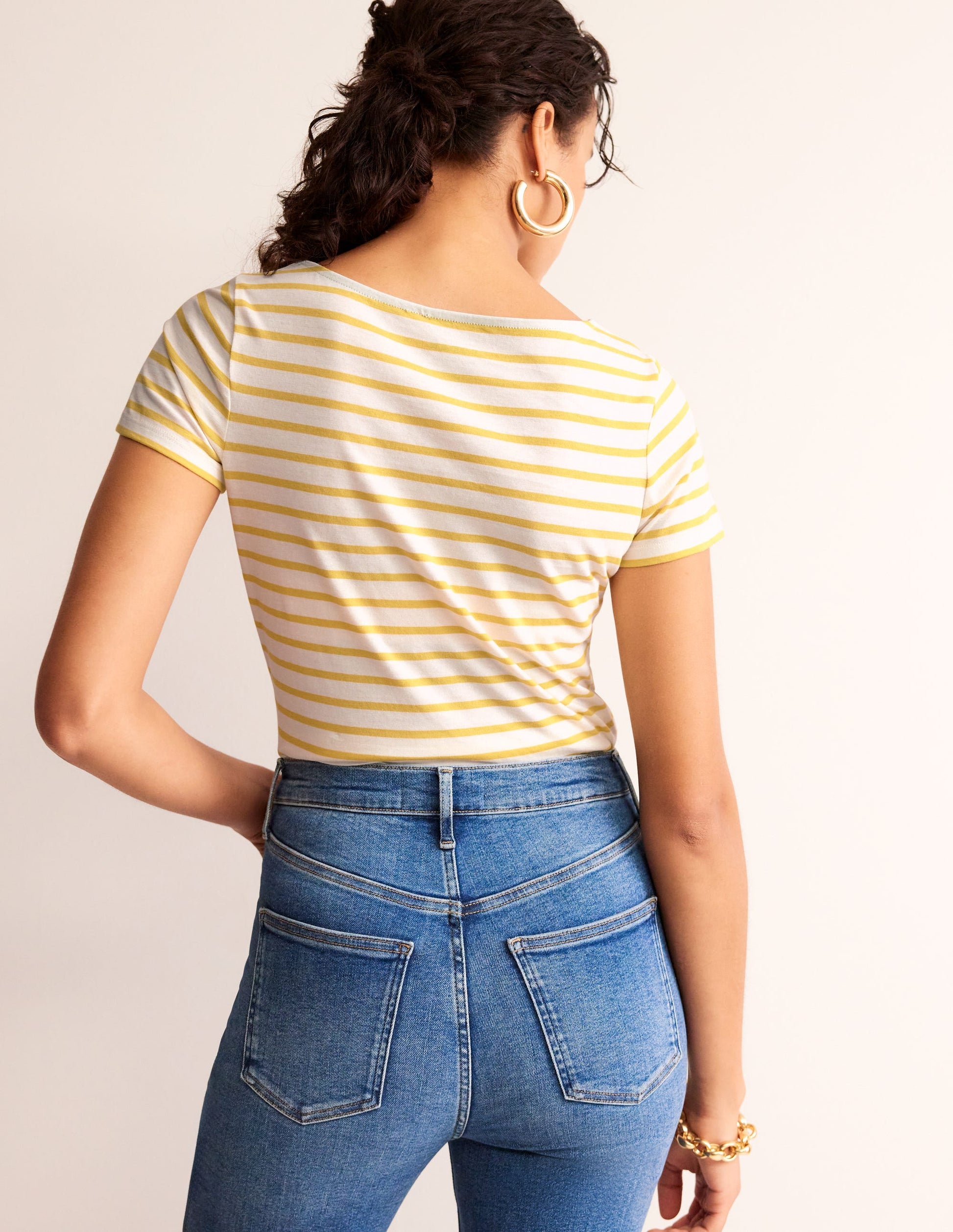 Ella Bretonshirt mit kurzen Ärmeln-Naturweiß, Maracuja-3