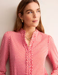 Caroline Jersey-Hemd-Flame Scarlet, Bogen Geo