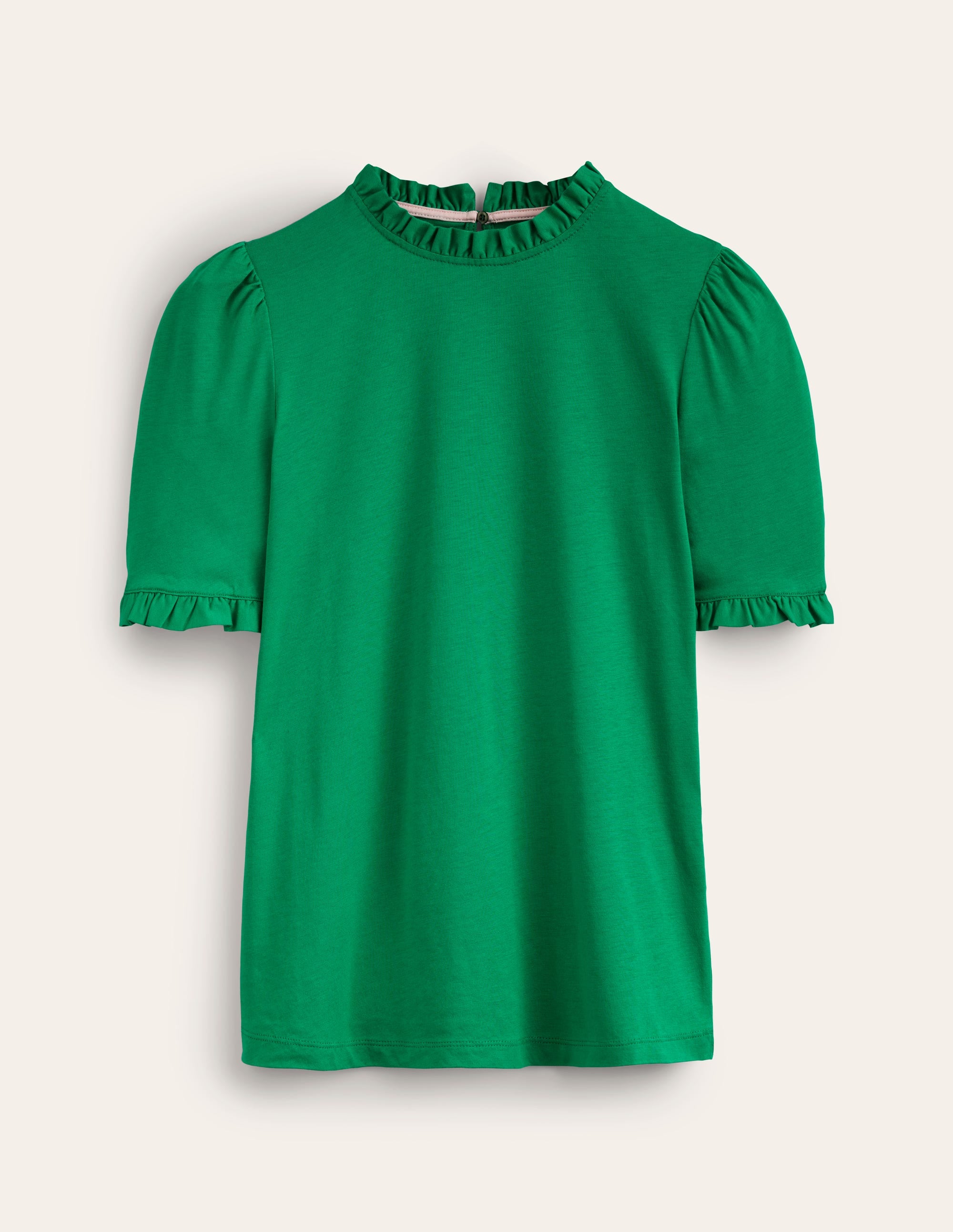 Superweiches T-Shirt mit Rüschendetail-Pfeffergrün - Image 5