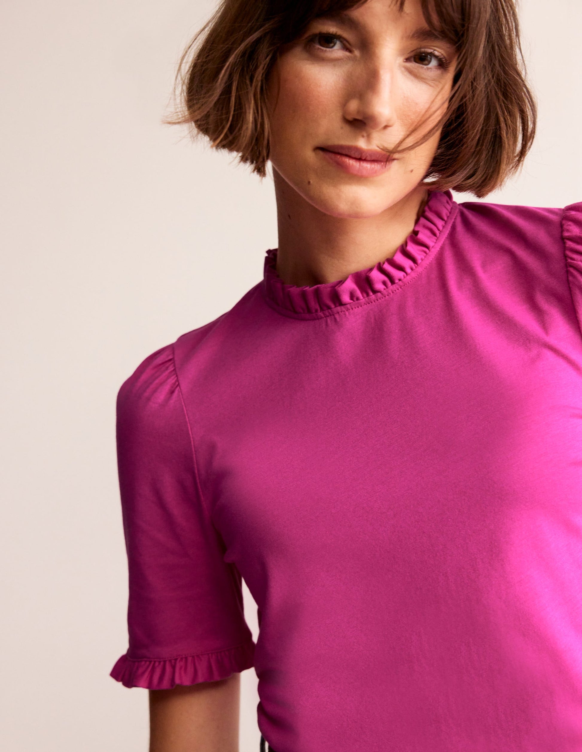 T-shirt volanté ultra-doux-Magenta-1