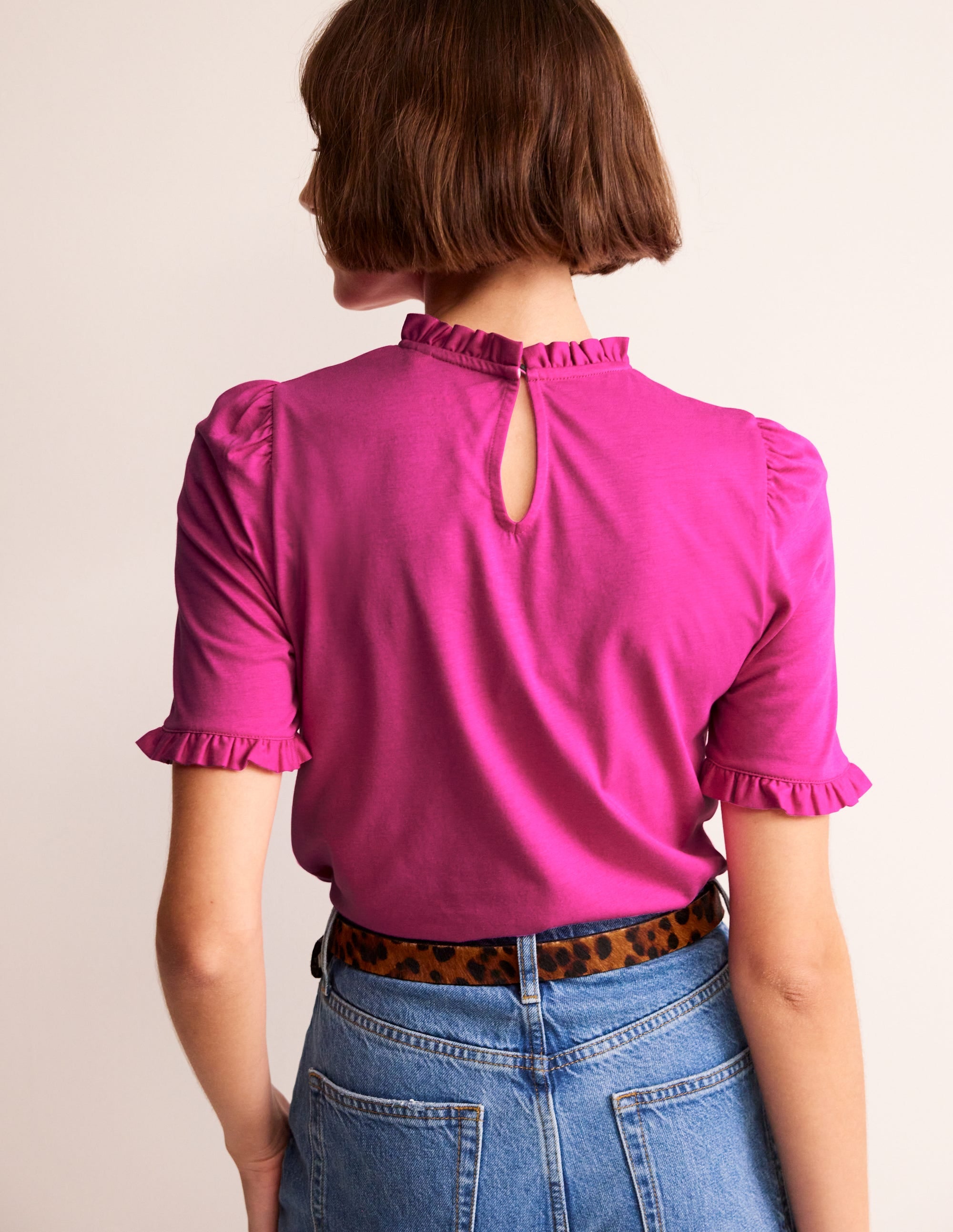 T-shirt volanté ultra-doux-Magenta - Image 3