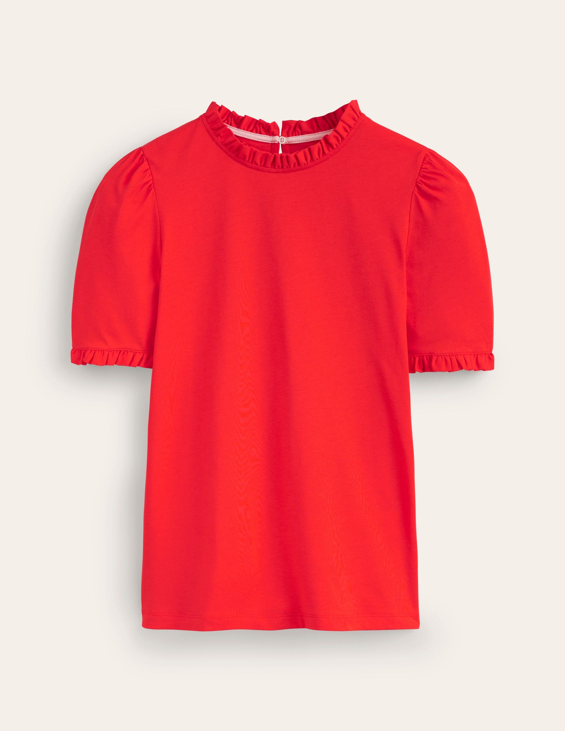 Supersoft Frill Detail T-shirt-Poppy Red-5