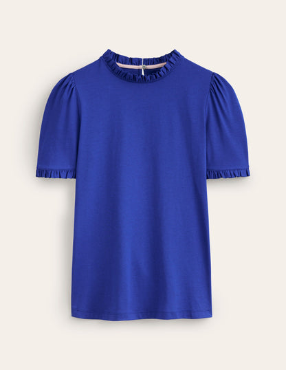 T-shirt volanté ultra-doux-Bleu connecté-5