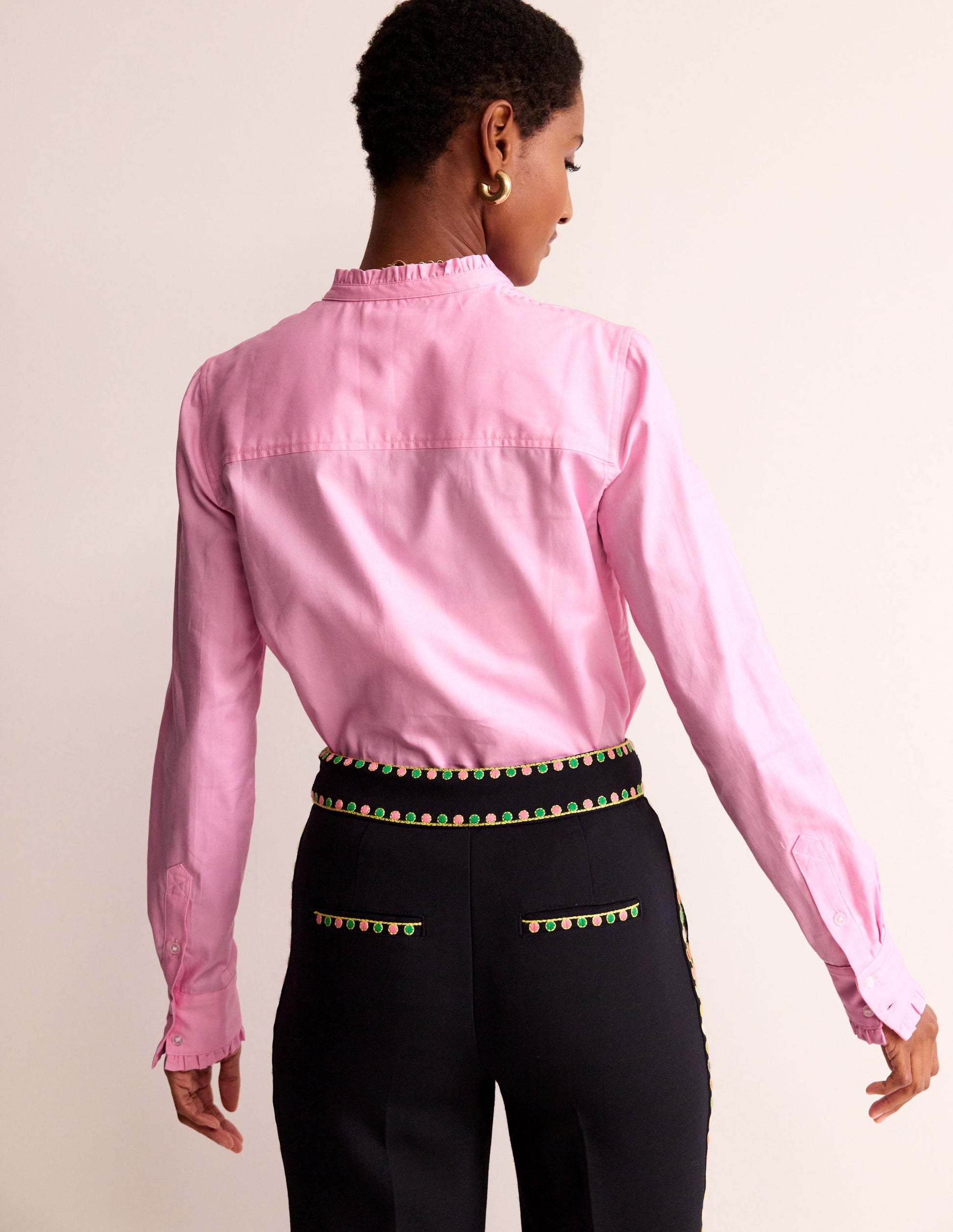 Chemise Phoebe en coton-Oxford rose-3