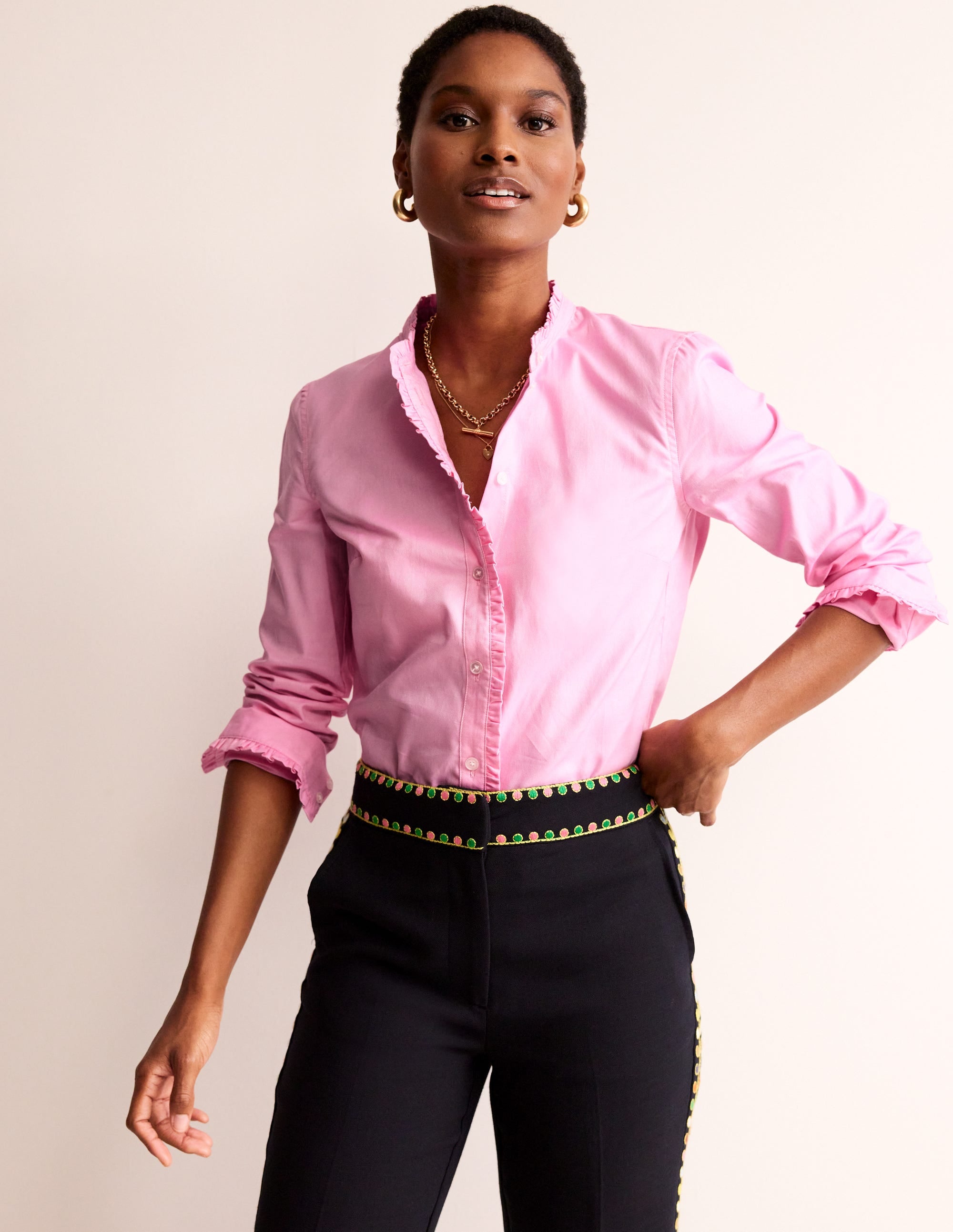 Chemise Phoebe en coton-Oxford rose - Image 4