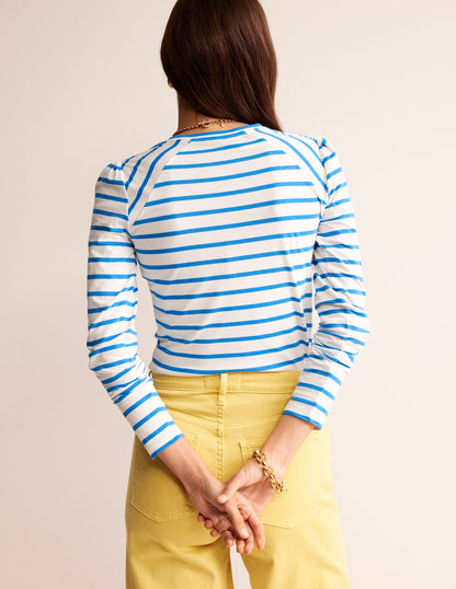 Arabella Gestreiftes T-Shirt-Leuchtendes Blau-3