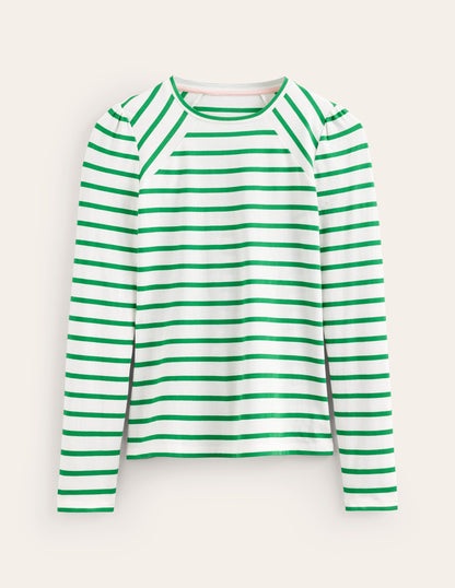 Arabella Gestreiftes T-Shirt-Grünes Tamburin
