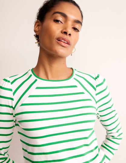 Arabella Gestreiftes T-Shirt-Grünes Tamburin