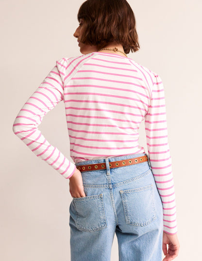 Arabella Gestreiftes T-Shirt-Sangria Sonnenuntergang-3