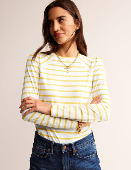 Arabella Gestreiftes T-Shirt-Maracuja