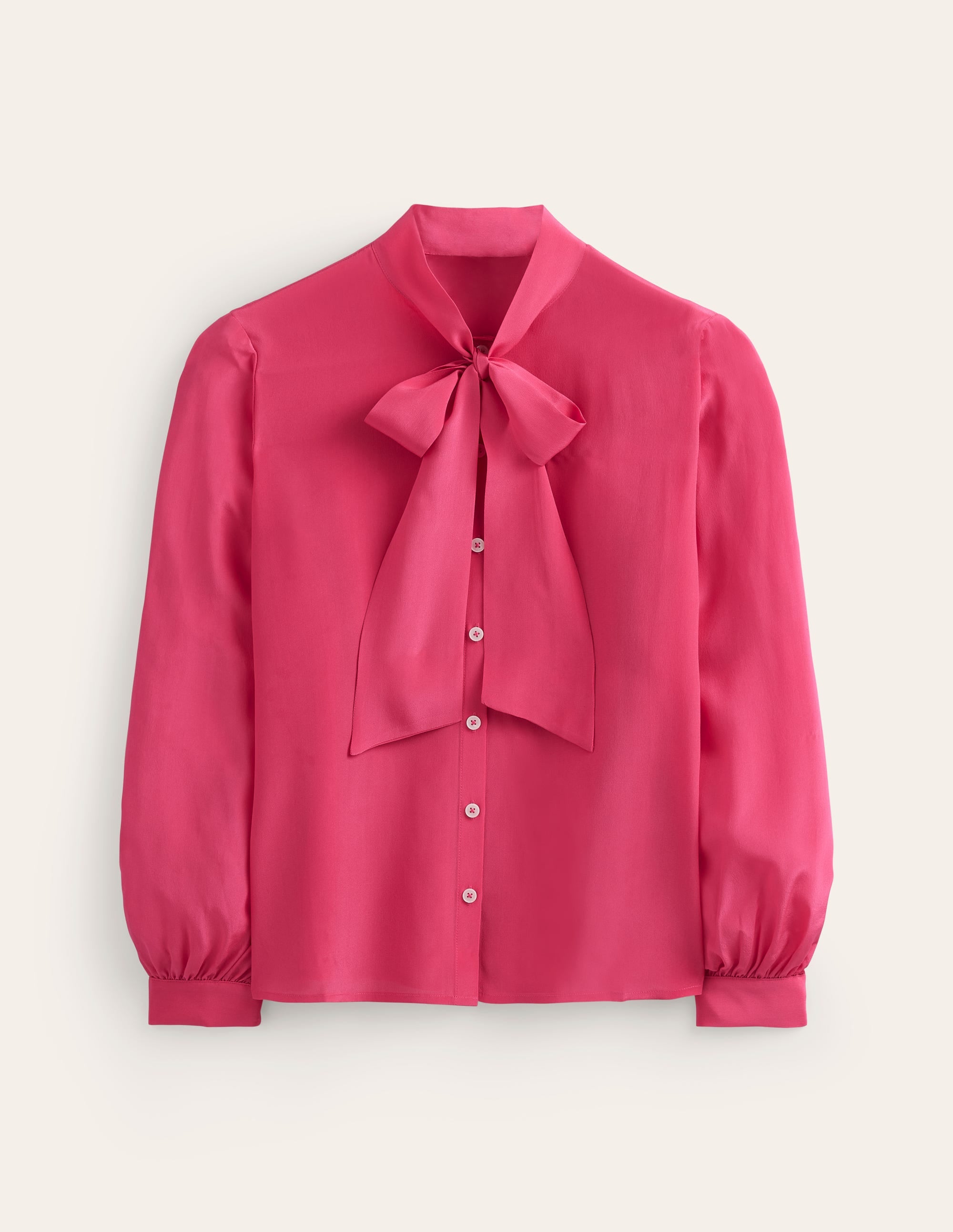 Blouse boutonnée et nouée au col-Rose revisité - Image 6