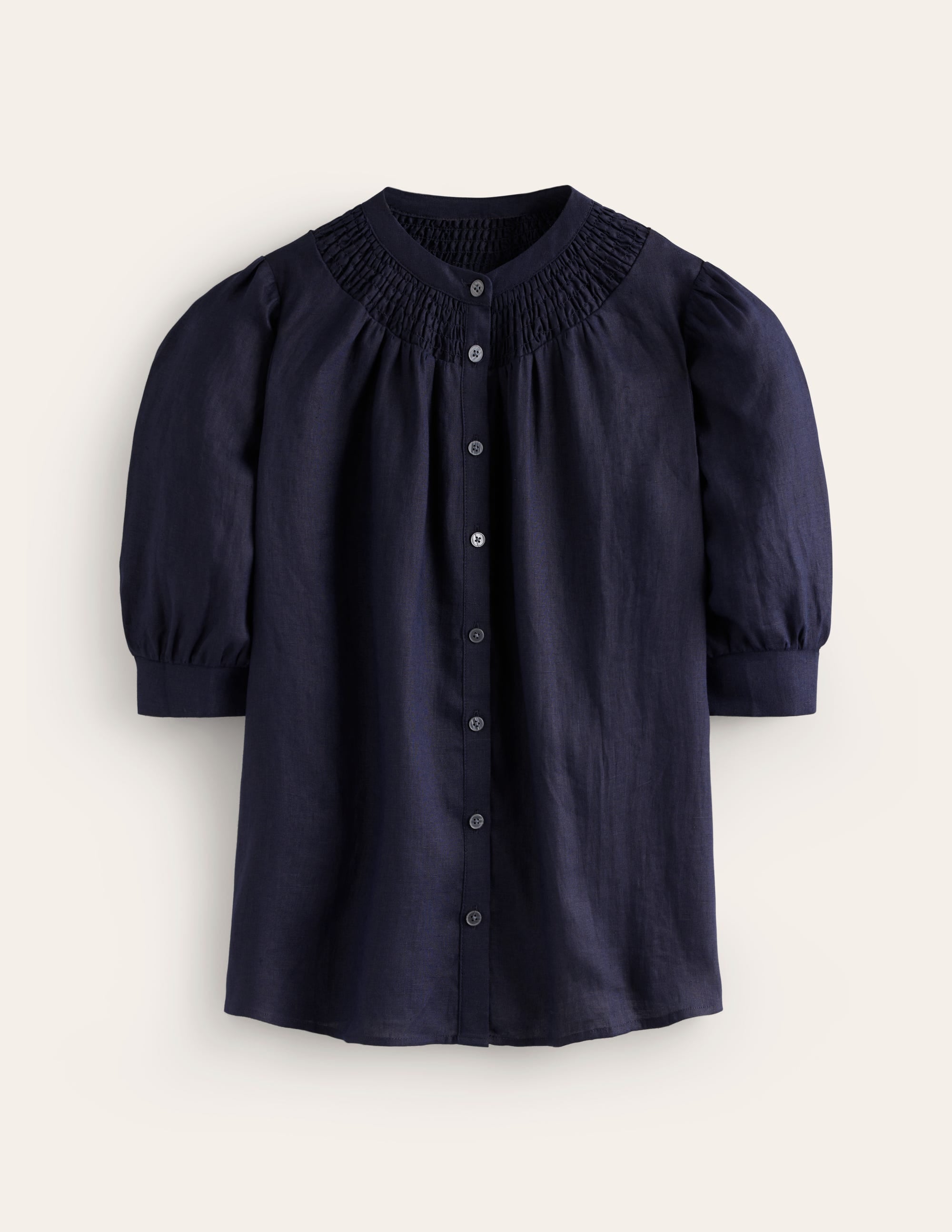 Top Ada en lin-Bleu Marine, Petits Pois - Image 5
