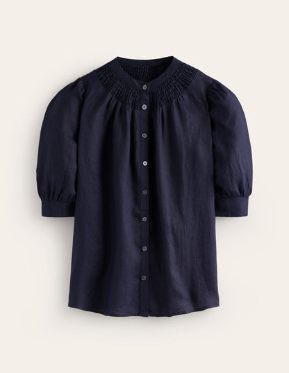 Ada Leinenoberteil-Aqua Marine Marl-5
