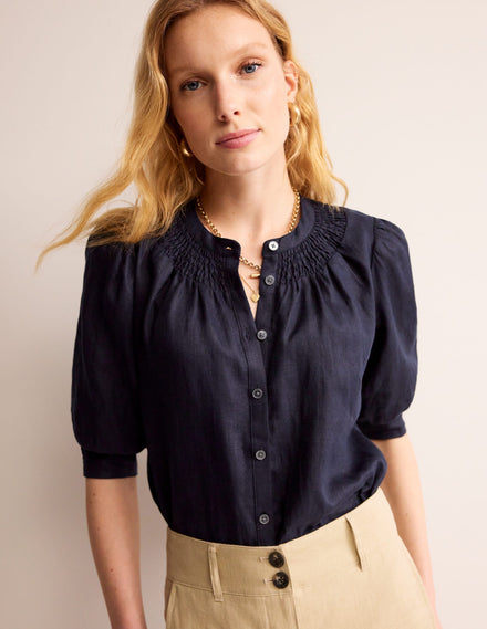 Ada Leinenoberteil-Aqua Marine Marl