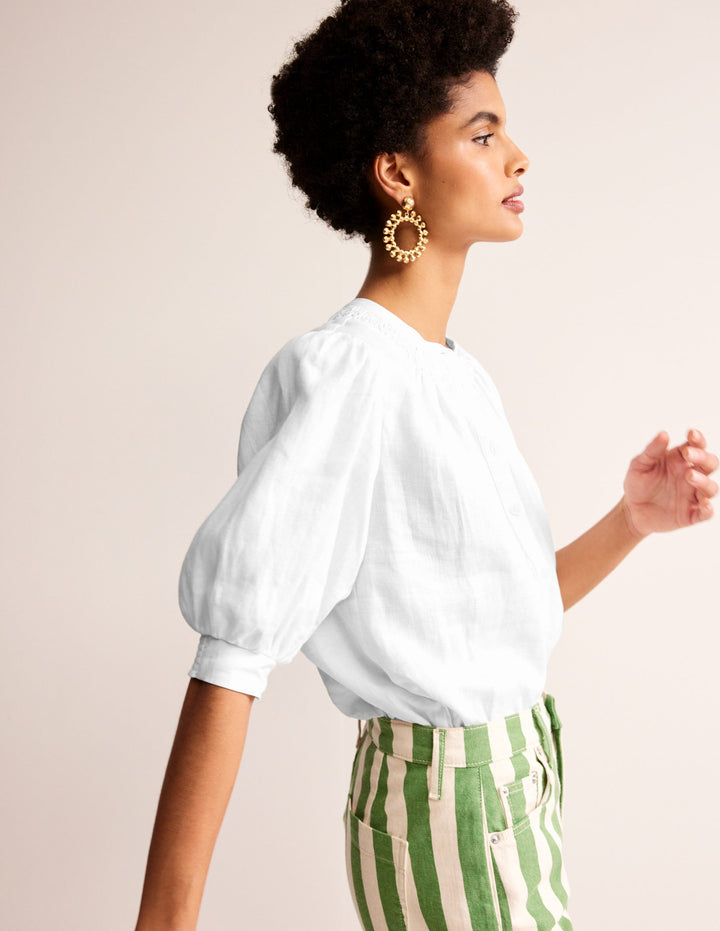 Ada Leinenoberteil-Weiß