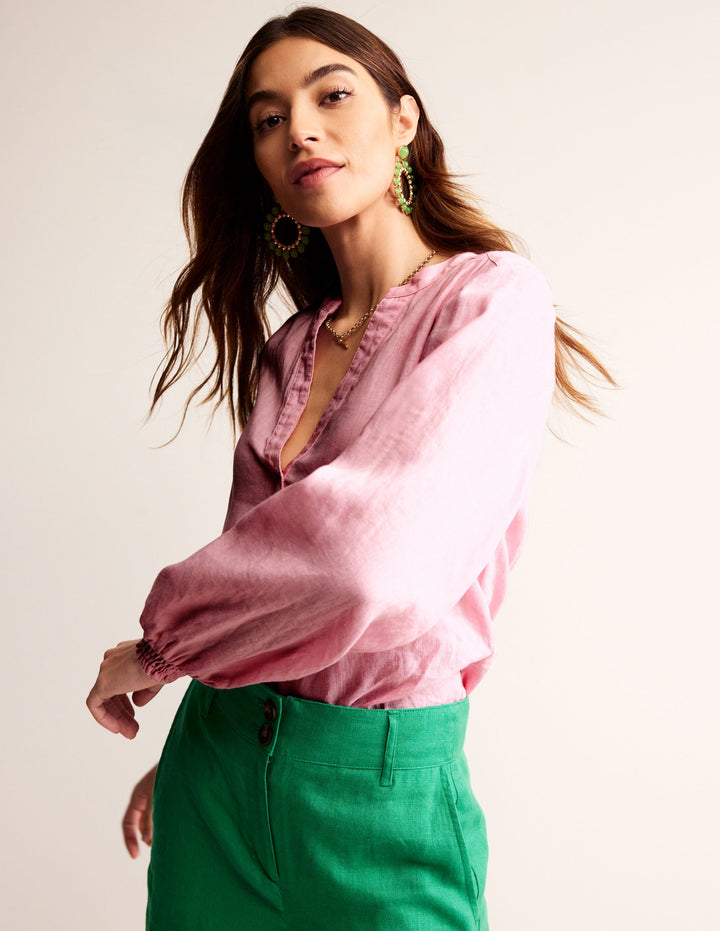 Alice Leinenoberteil-Orchideenrosa