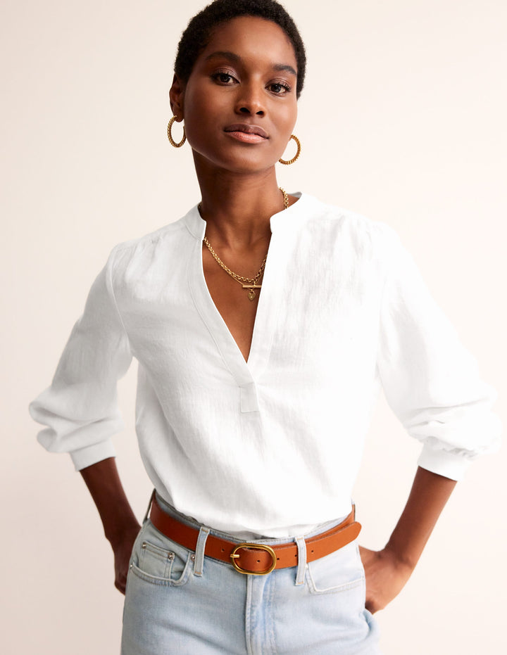 Alice Leinenoberteil-Weiß