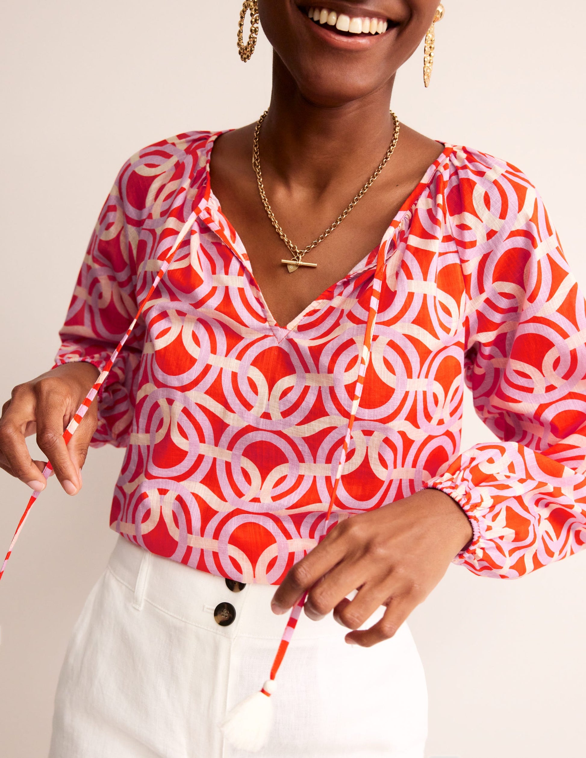 Serena Baumwollbluse-Fiesta, Geo Wirbel-2