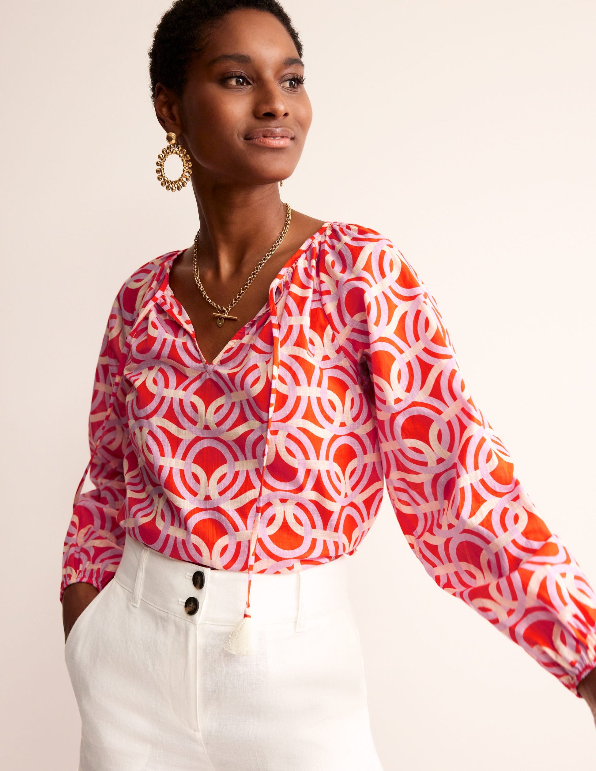 Serena Baumwollbluse-Fiesta, Geo Wirbel-4
