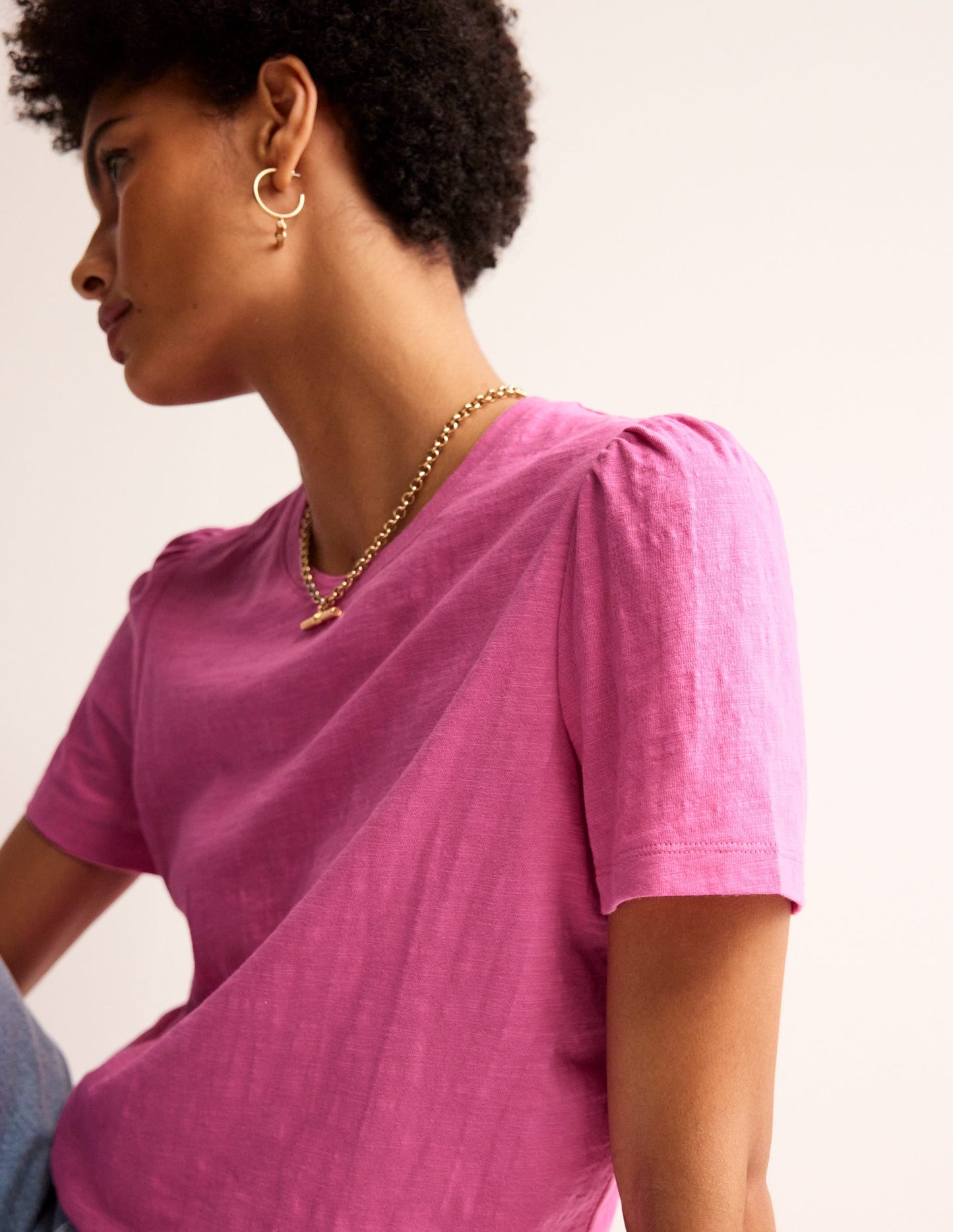 T-Shirt aus Baumwolle mit Puffärmeln-Beacon