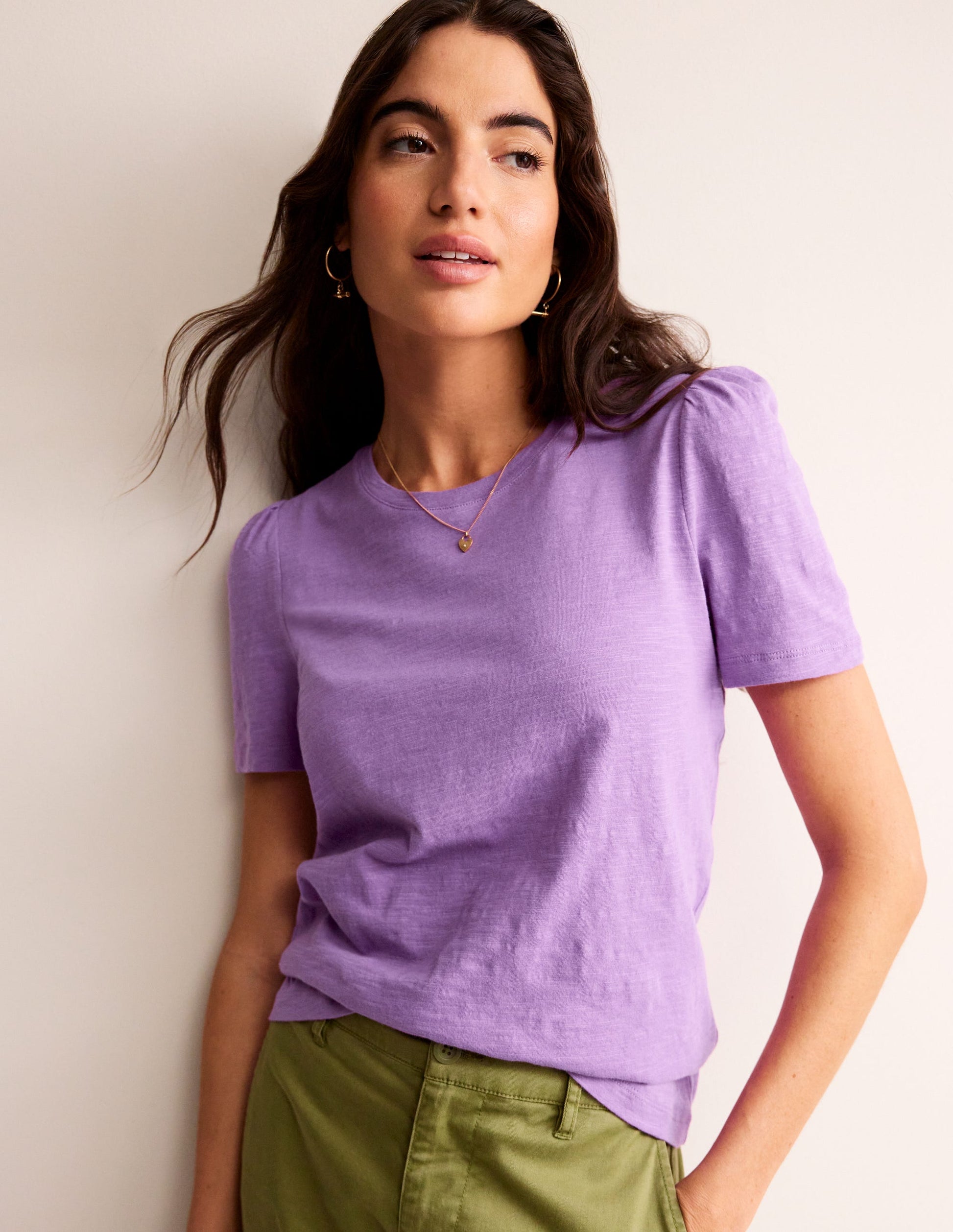 T-Shirt aus Baumwolle mit Puffärmeln-Schwertlilie-2