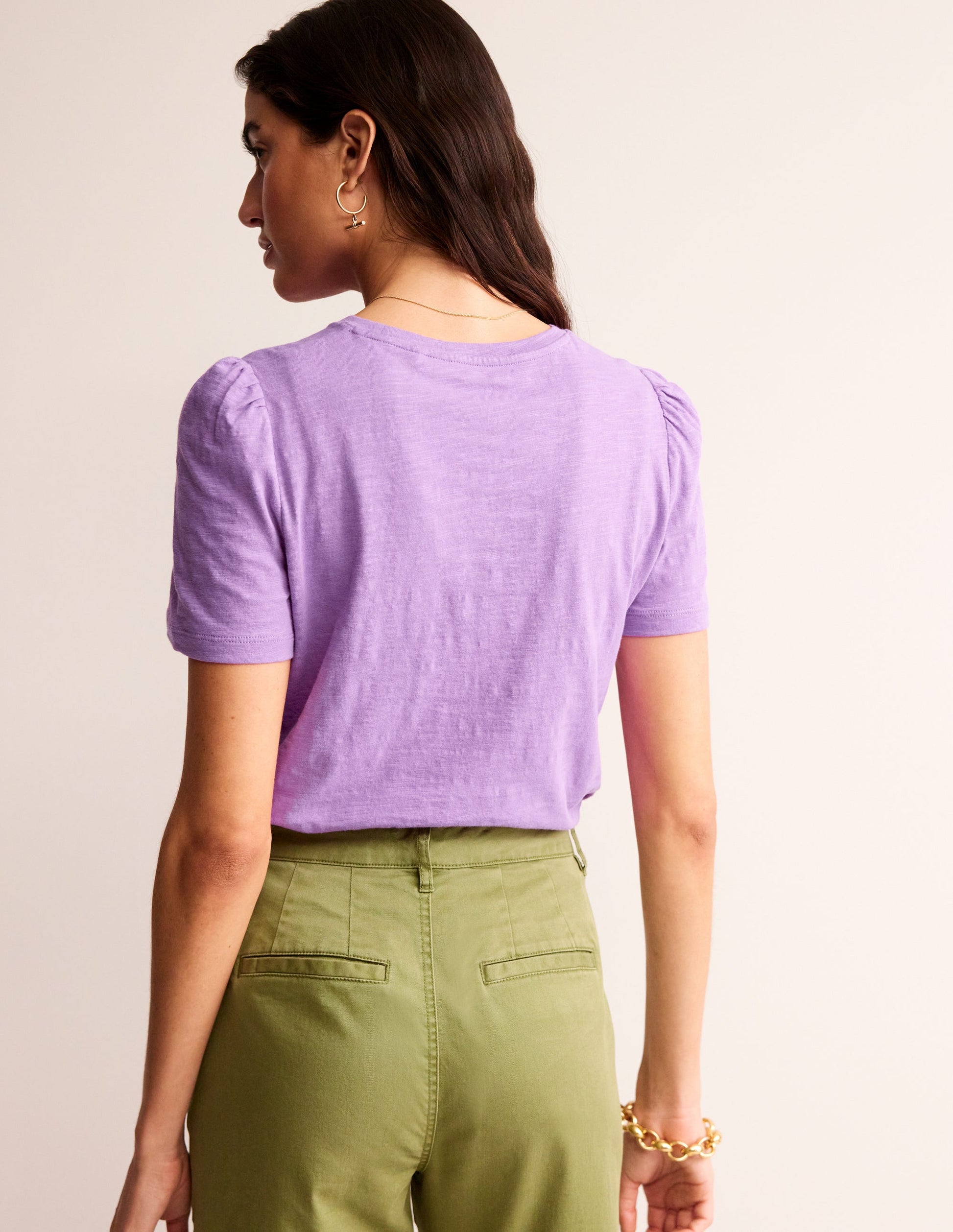 T-Shirt aus Baumwolle mit Puffärmeln-Schwertlilie-4