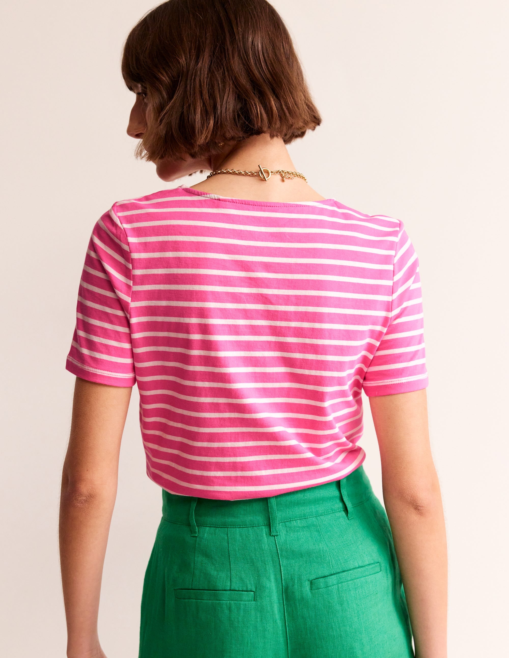 Häkel-T-Shirt-Rosa, Naturweiß Kirschen - Image 3