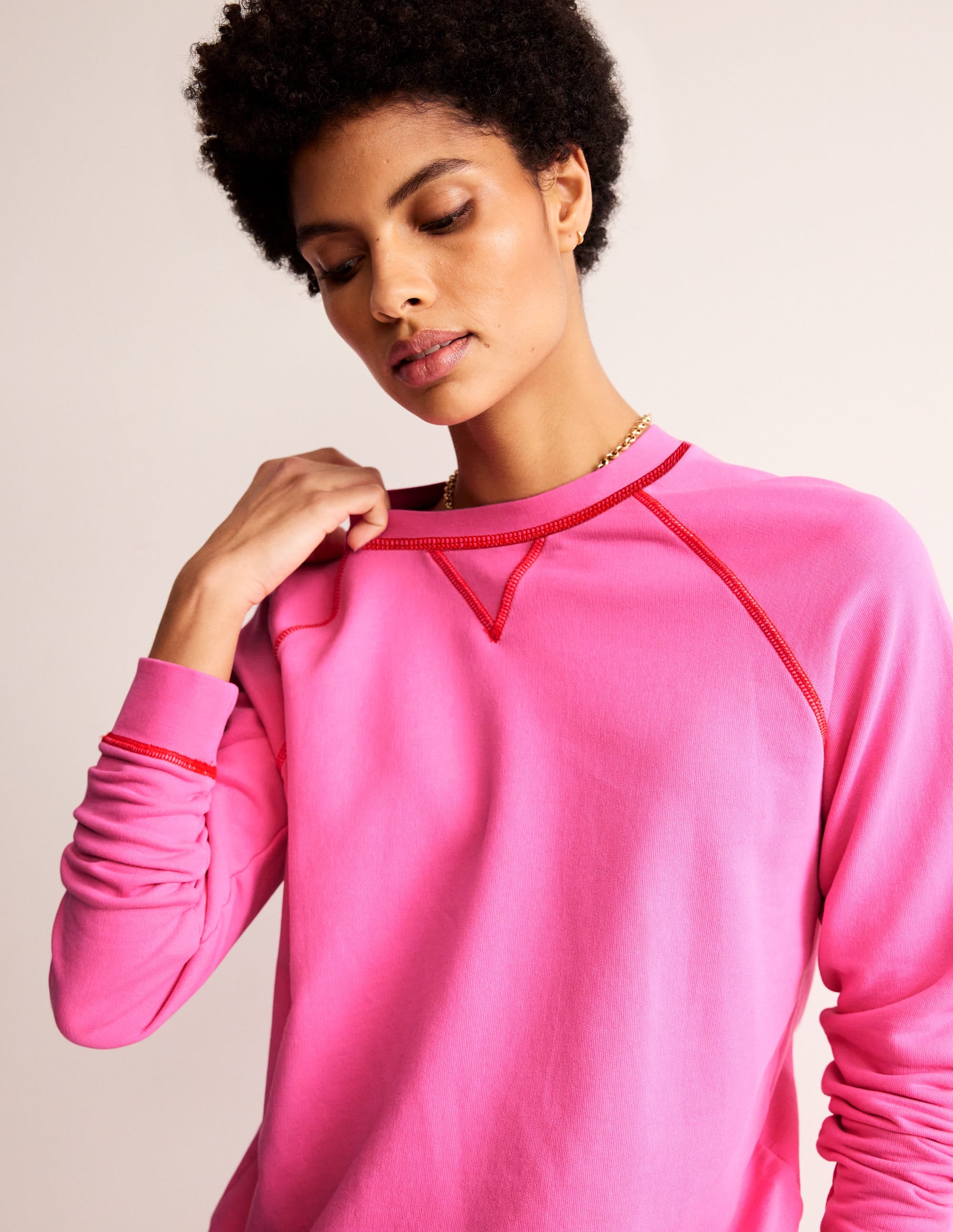 Raglan-Sweatshirt mit Waschung-Sangria Sonnenuntergang - Image 1