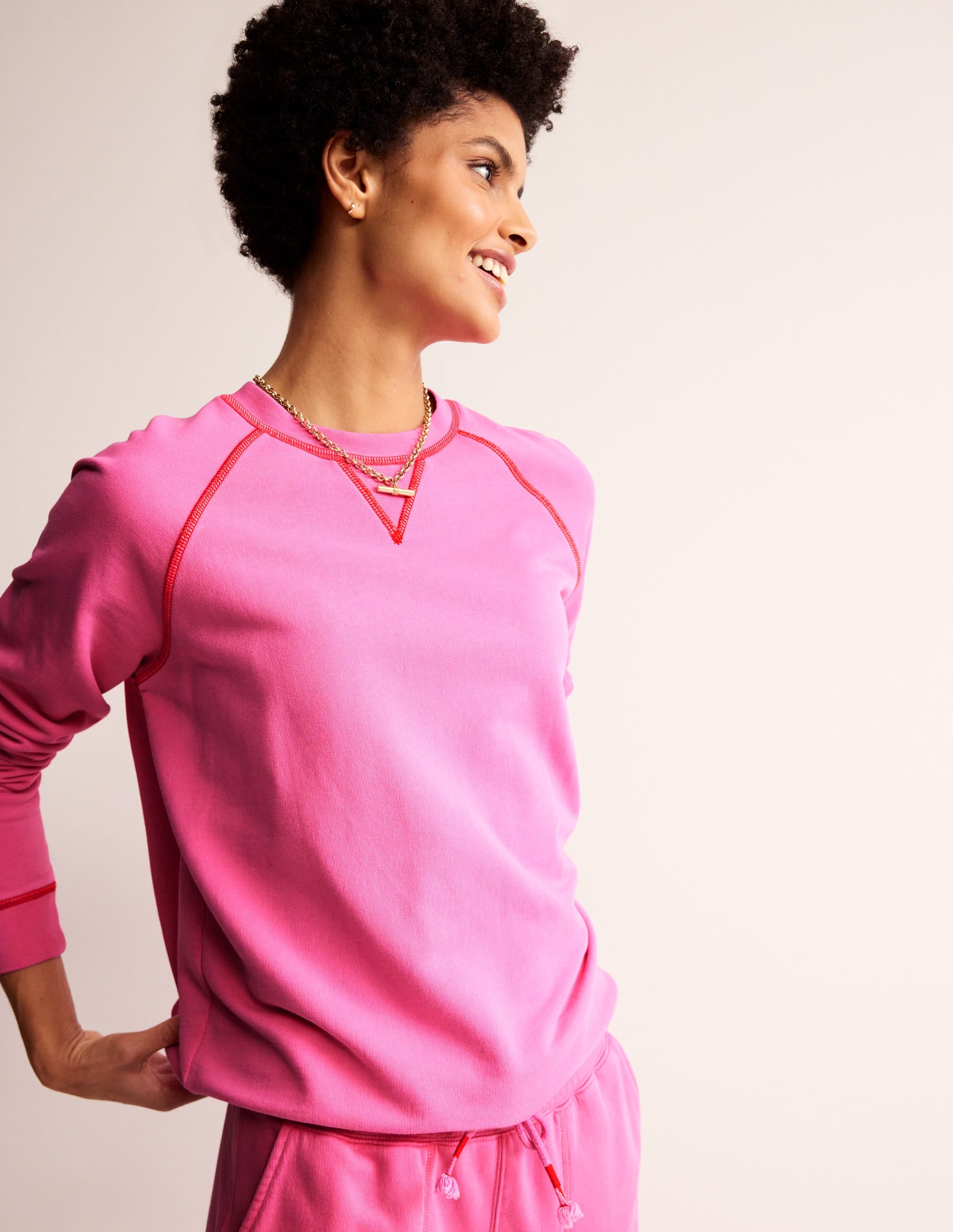 Raglan-Sweatshirt mit Waschung-Sangria Sonnenuntergang - Image 2