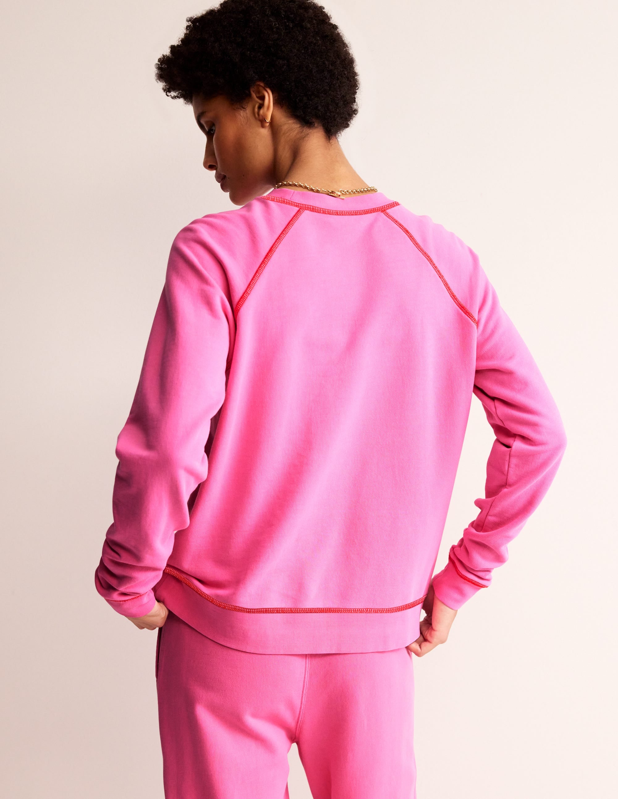 Raglan-Sweatshirt mit Waschung-Sangria Sonnenuntergang - Image 3