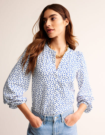 Chemise Marina en jersey-Naturweiß, Abstrakter Punkt-4