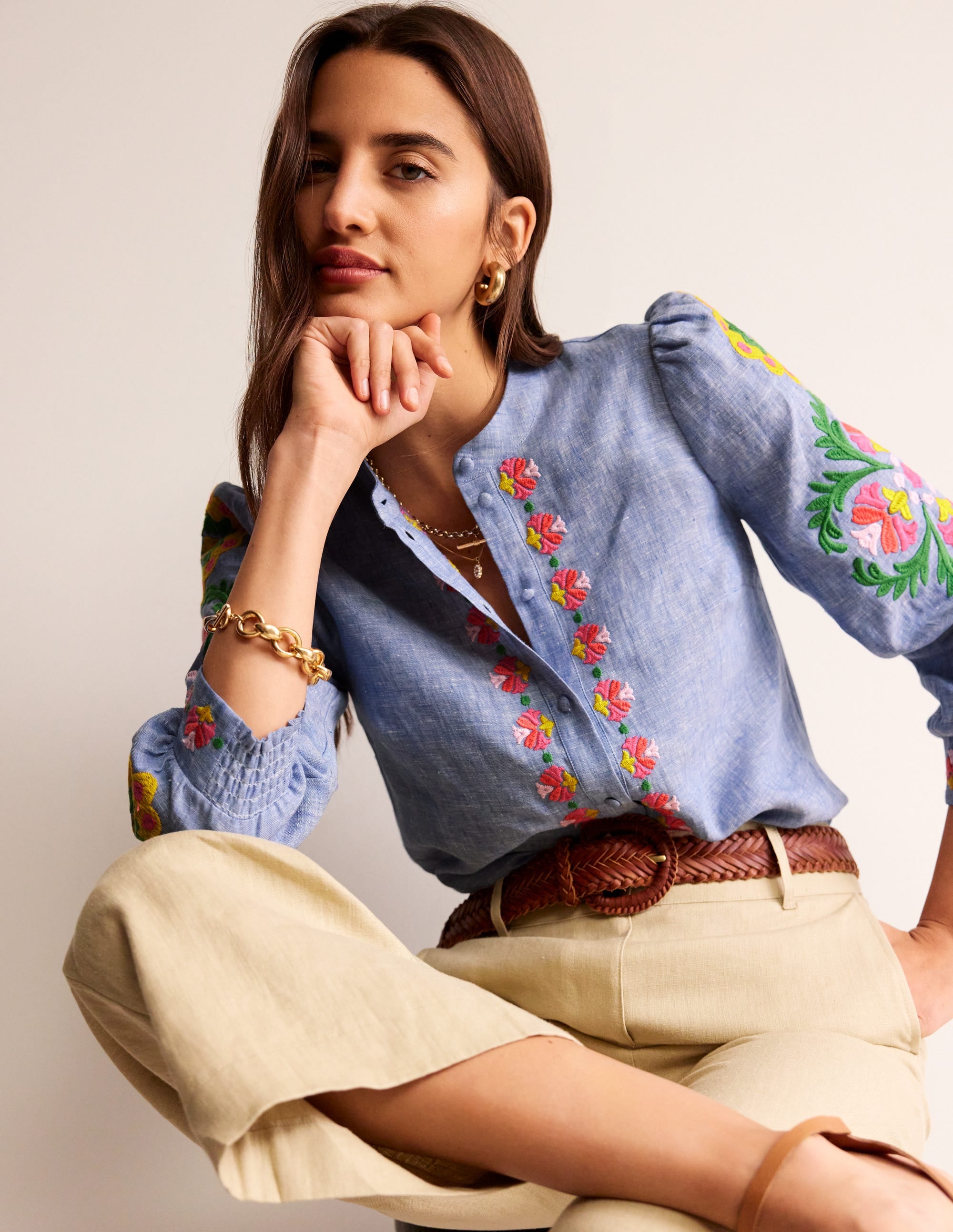Top Ava brodé-Chambray - Image 2