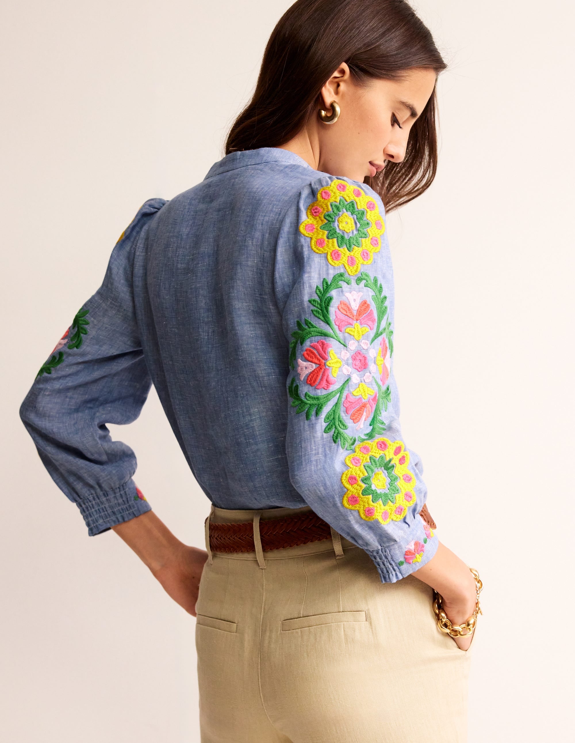 Top Ava brodé-Chambray - Image 3
