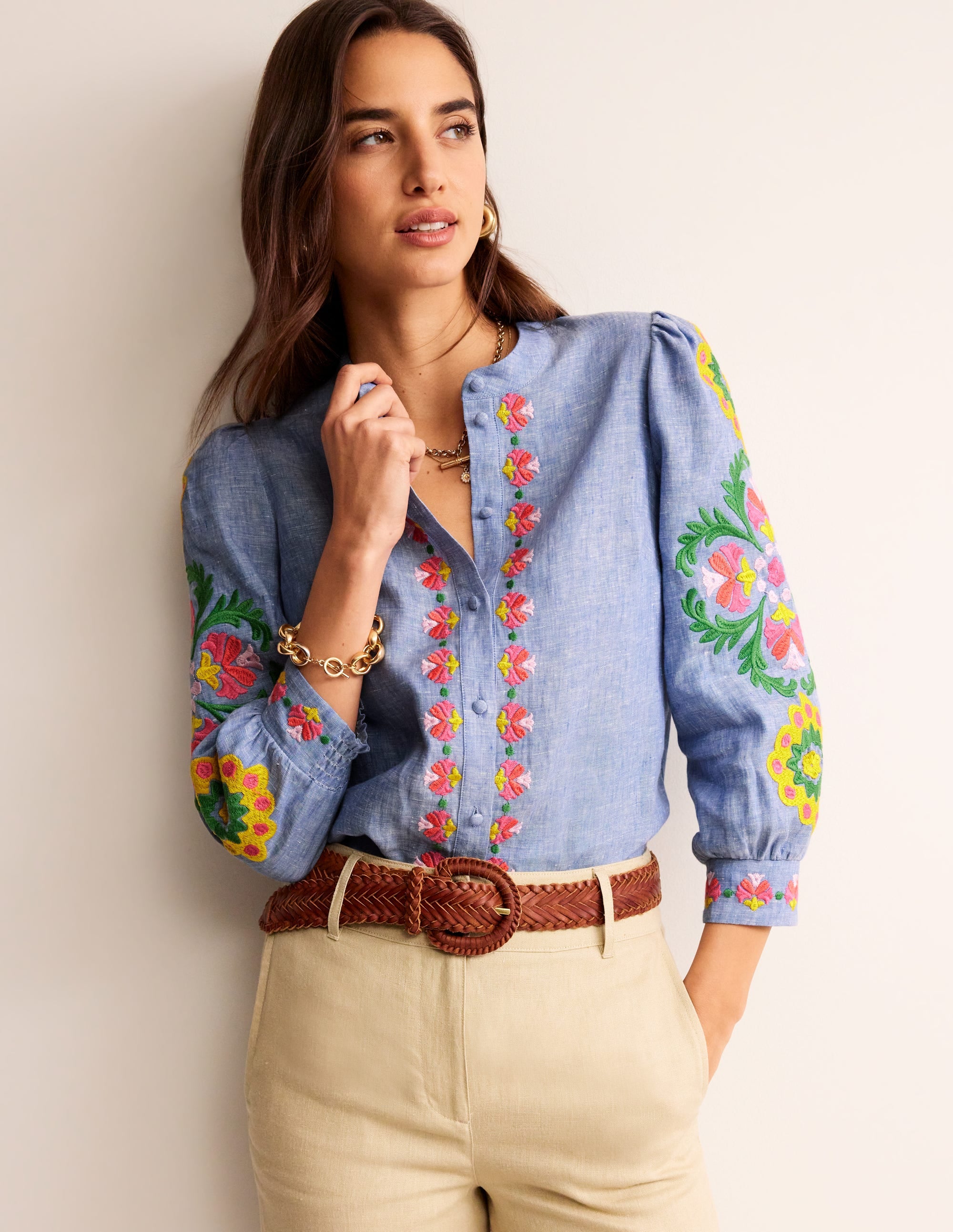 Top Ava brodé-Chambray - Image 4