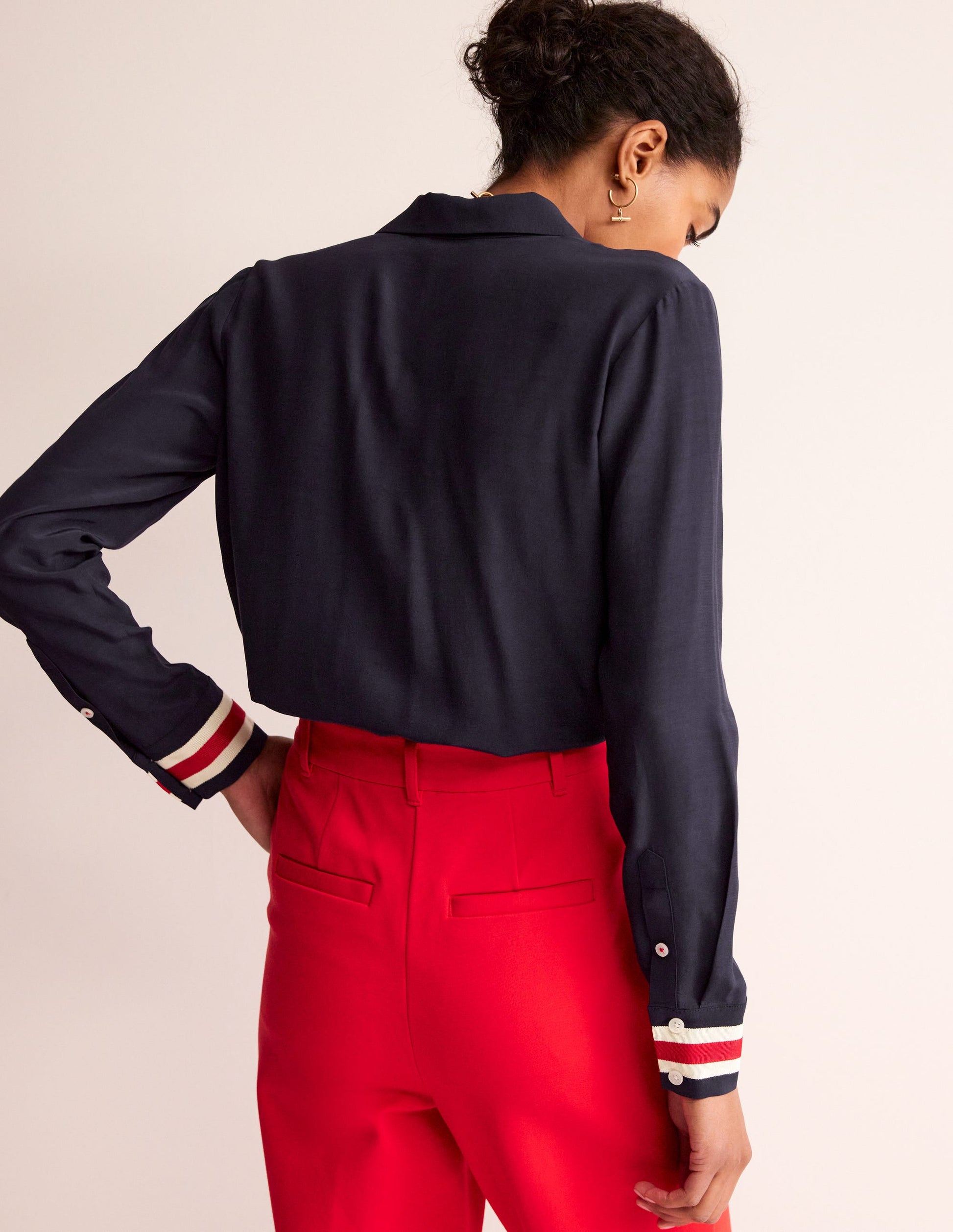 Sienna Hemd mit Spitzendetail-Marineblau-3