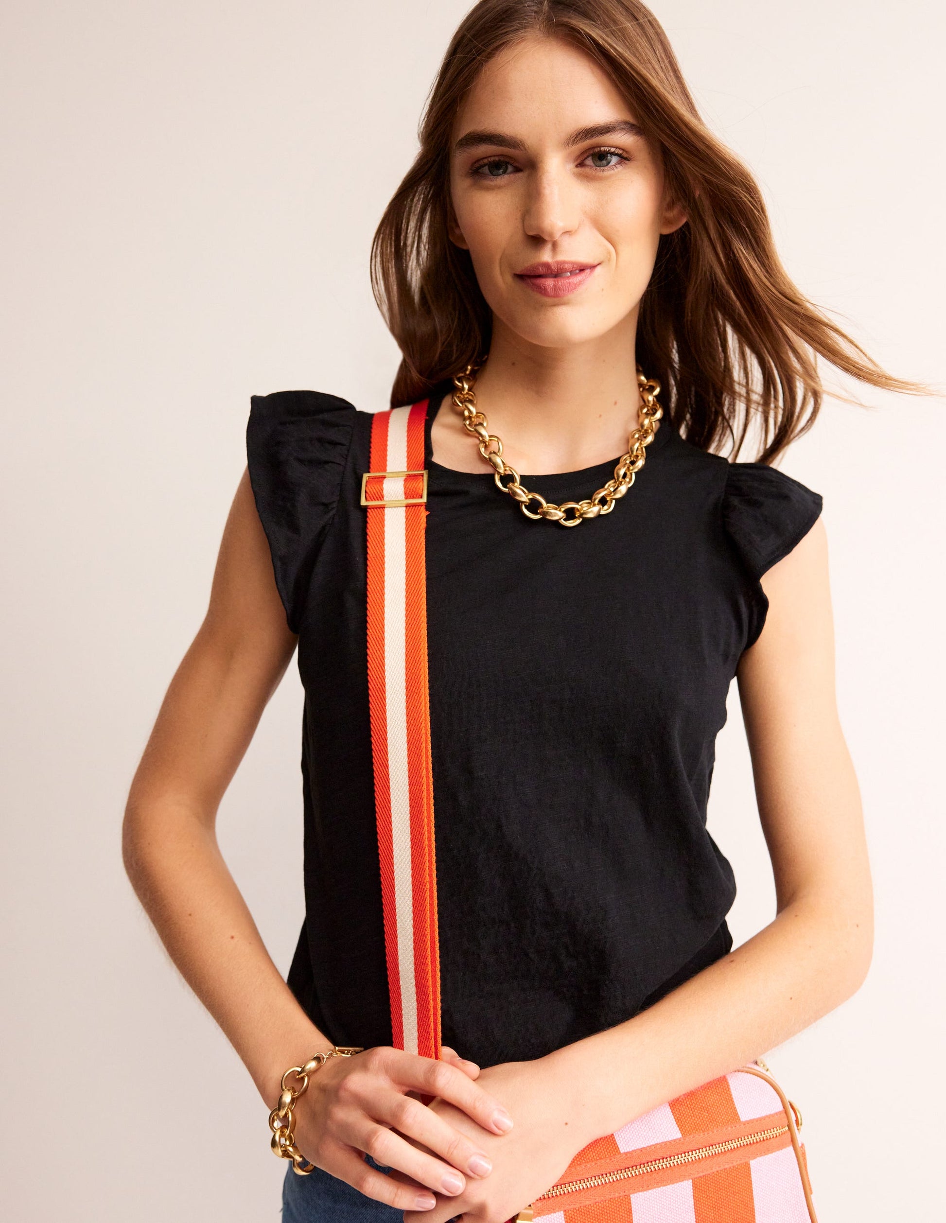 Cotton Flutter Top-Black-1