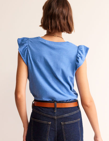 Cotton Flutter Top-Ebb and Flow Blue-3