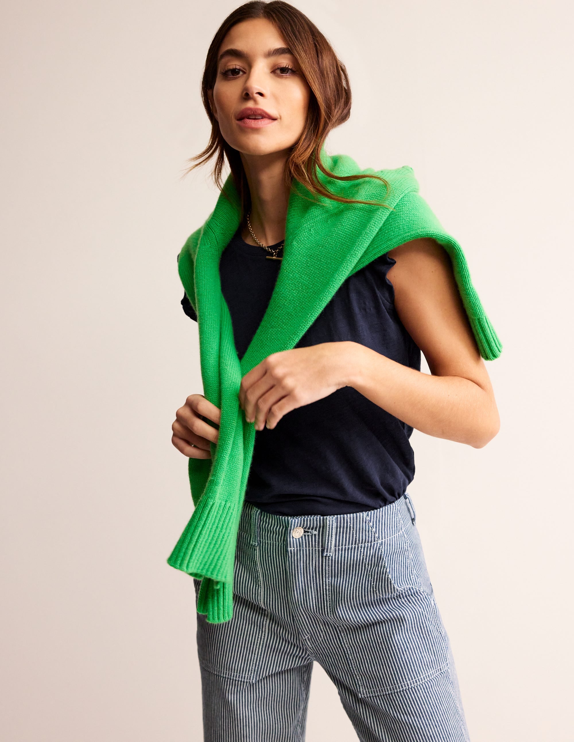 Top vaporeux en coton-Bleu Marine, Petits Pois - Image 1