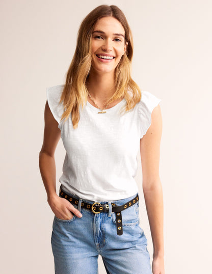 Cotton Flutter Top-White-1